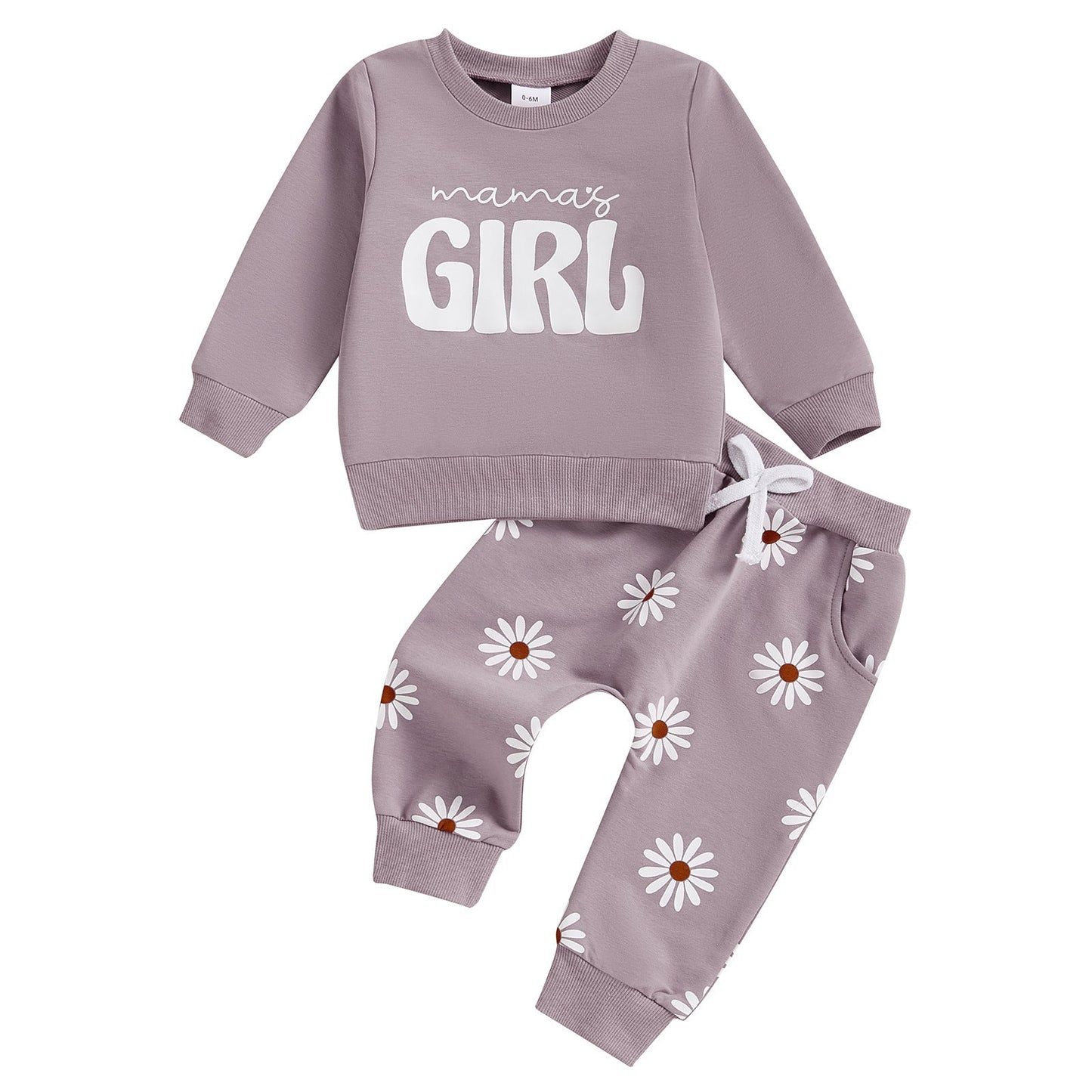 ママズガール スウェット上下セット 柔らかいトレーナー&パンツ ベビー女の子用 | Mama’s Girl Baby Two-Piece Set Soft Pullover & Pants Lumisei Prime