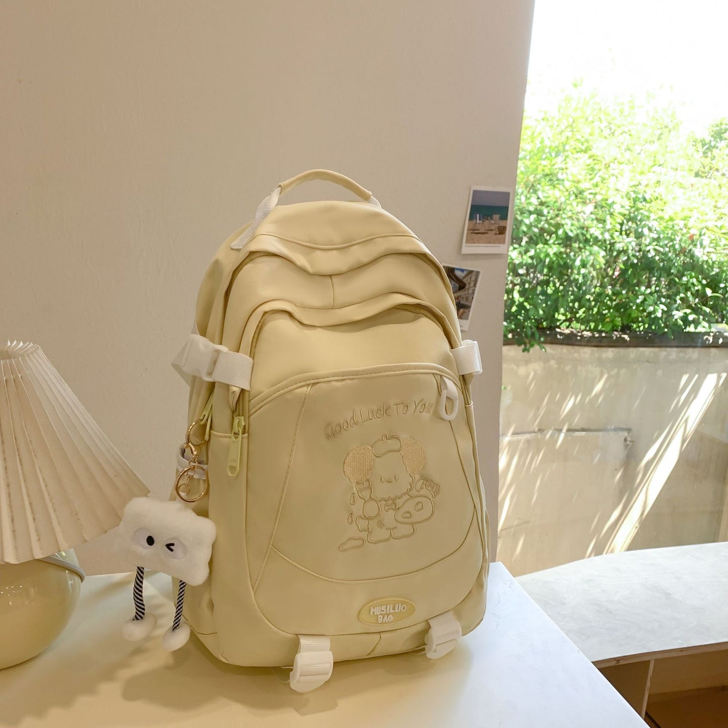 中学生・高校生・大学生向け ナイロン通学バックパック 20〜35L 通気性エアクッションストラップ チャーム有無10種