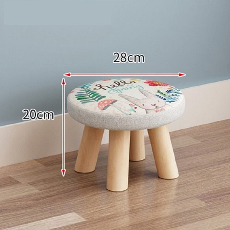 子ども安心・快適 お部屋が整う 木製ラウンドキッズスツール 28×21cm