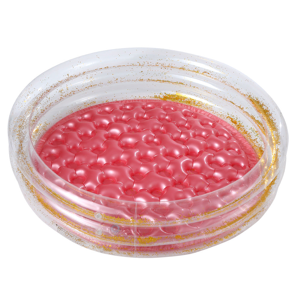 グリッター入り円形インフレータブルキッズプール(60/90/120cm)おうち水あそび・ベビーバス兼用PVC