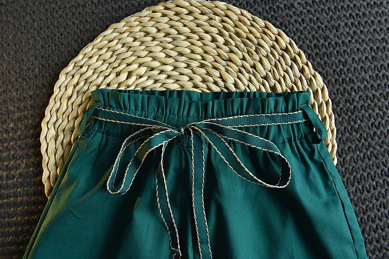 軽やか花柄フリルで夏が華やぐ 女の子ノースリーブトップス&ショートパンツ2点セット 小花プリント コットン 100~140cm