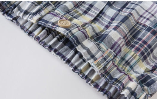 涼やか恐竜プリントで夏がもっと楽しくなる 子ども半袖Tシャツ&チェックショートパンツセット コットン薄手 73~130cm