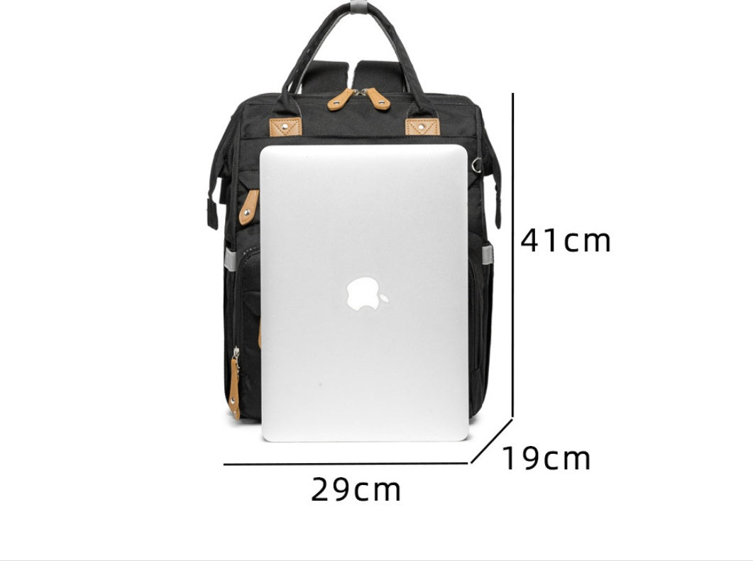 おむつバッグとして使える|折りたたみベビーベッド一体型マザーズリュック 防水オックスフォード 41×29×19cm