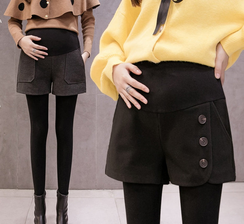 トップスを変えて着回せるマタニティショートパンツの着用イメージ