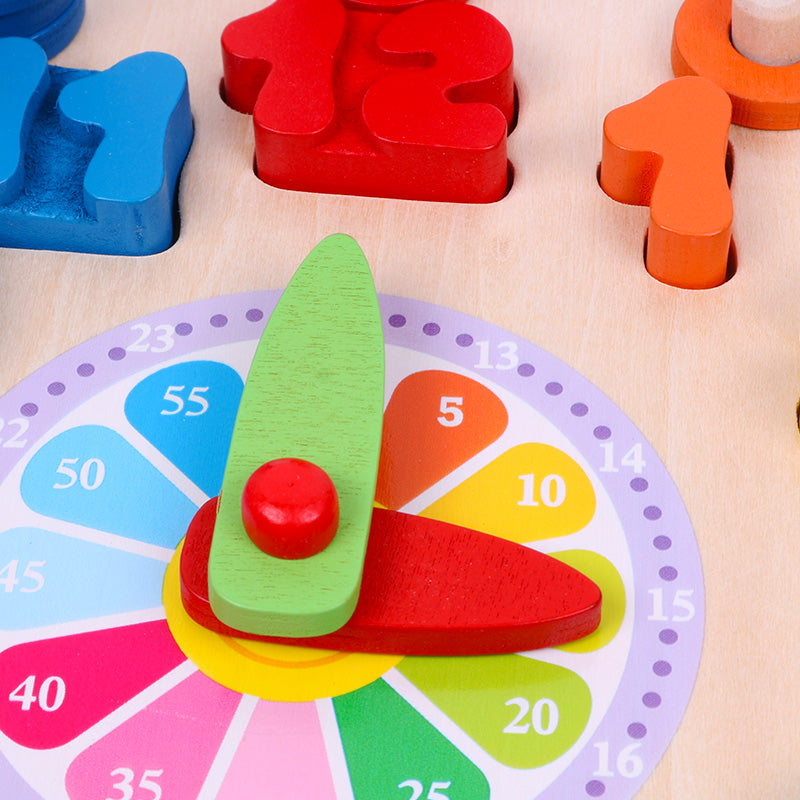 木製 数字スタッキングクロック 円形