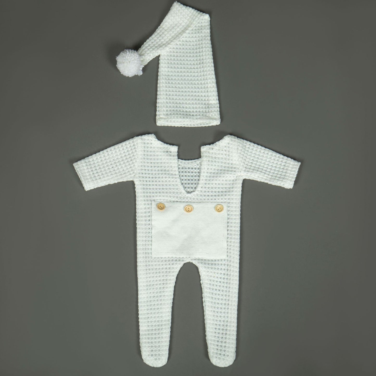 新生児フォト用ニットロンパース|スパンデックス素材・伸縮性抜群・柔らかタッチ・男女兼用 | Newborn Photography Knit Romper | Soft Stretch Spandex Fabric, Gentle Touch, Unisex