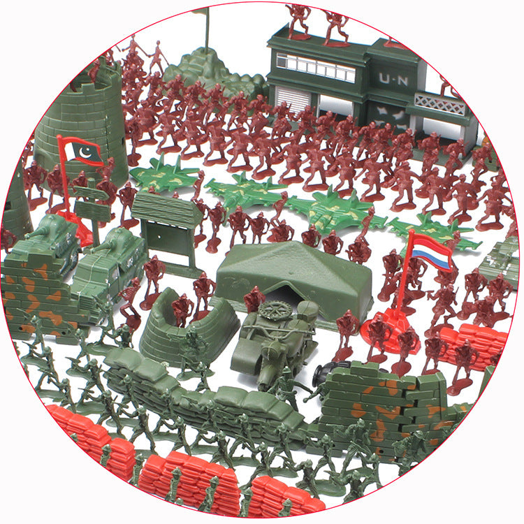 防壁と施設パーツを組み合わせた配置例 作戦あそびの世界観イメージ