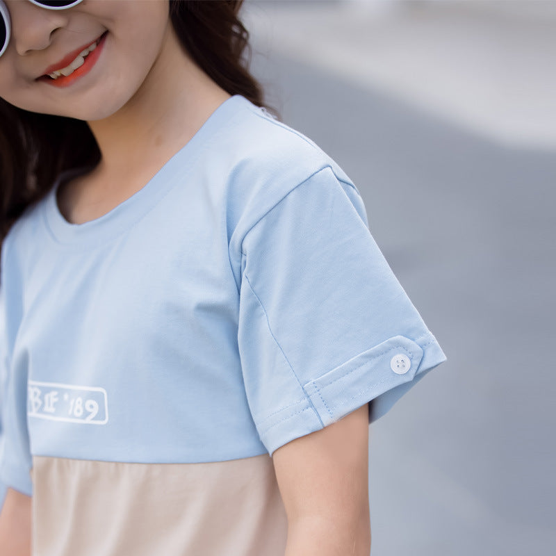 夏のおでかけがもっと楽しくなる 親子リンクコーデ 家族おそろい半袖Tシャツ&ショートパンツ上下セット カラーブロックデザイン