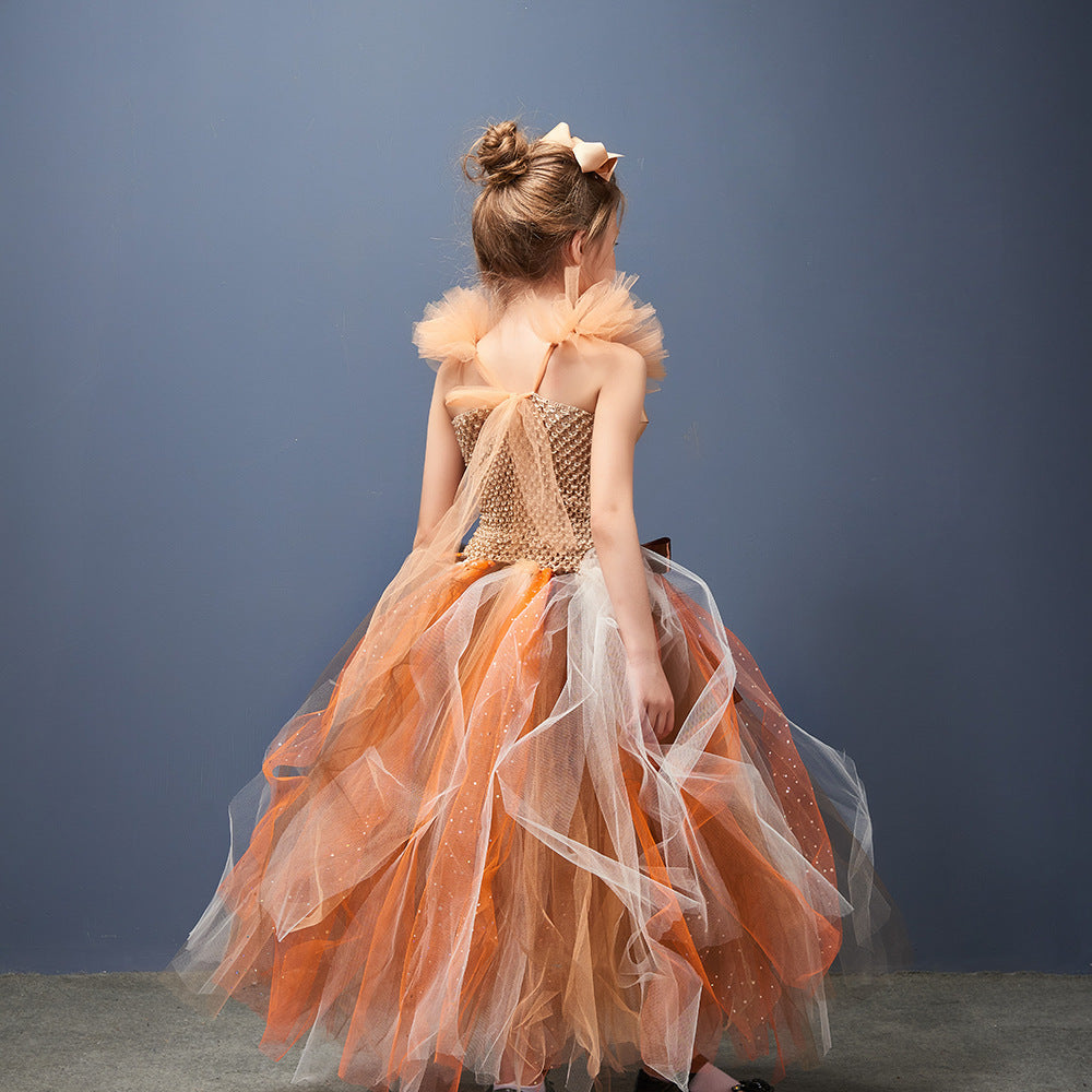 柔らかいチュール素材の女の子ドレス