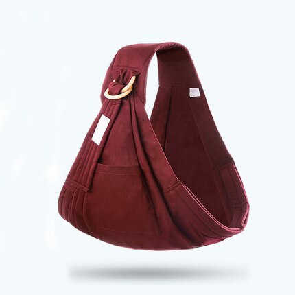 ボルドーカラーの無地リングスリングの全体がわかる商品写真(シンプル 抱っこ紐 リングスリング)