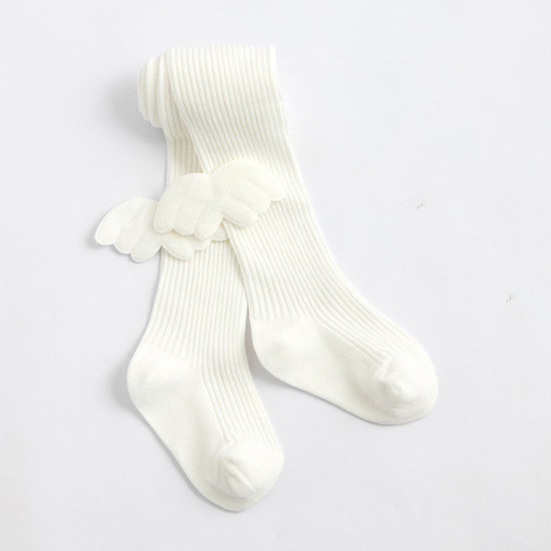 ホワイトカラーのガールズタイツ