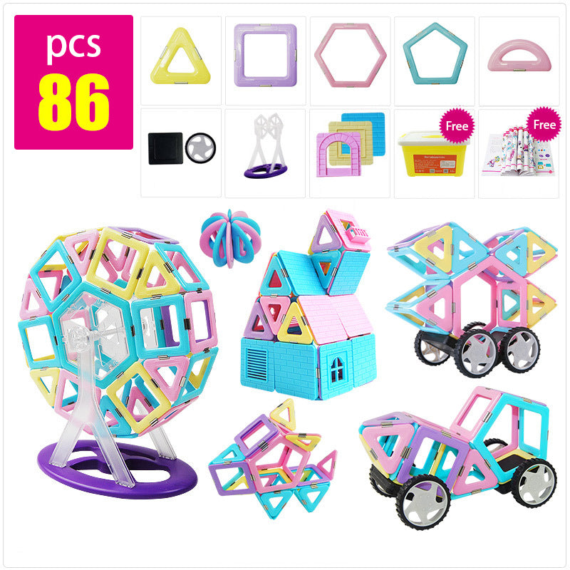 86ピース構成のマグネットタイルで作れる作品例一覧イメージ