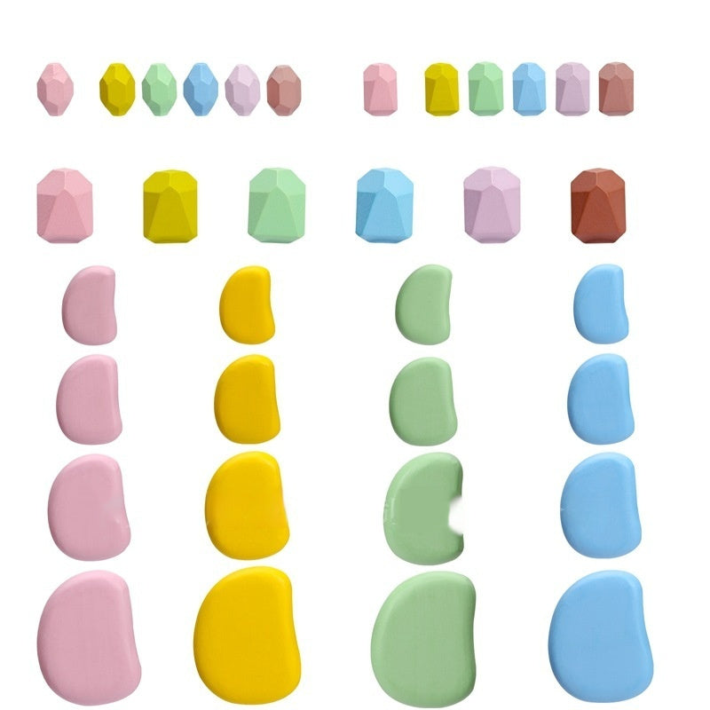 木製スタッキングストーン 34ピースの全体配置 色分け一覧