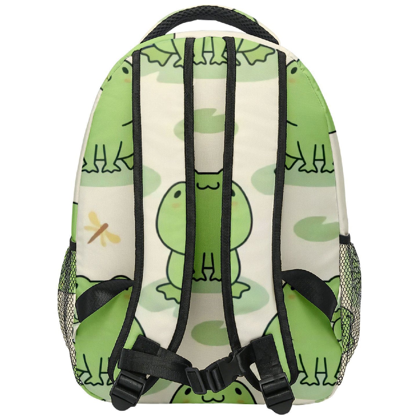 小学5〜6年生向け カエル柄プリント通学バックパック エアクッションベルトで負担を軽減