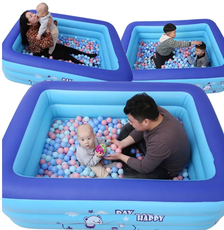 ベビー用インフレータブルプール 1.2m|バブル底・排水口付き 2段/3段リング 120 x 80cm ベビースイミングプール