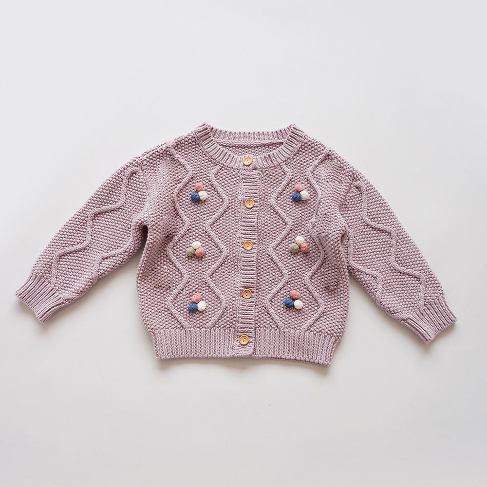 手編み風ディテールの子供用セーター