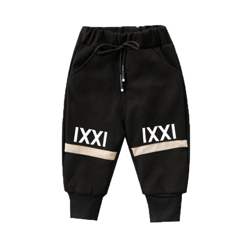外遊びも快適に動ける 子どもロングジョガーパンツ IXXIロゴプリント ポリエステル 90〜120cm