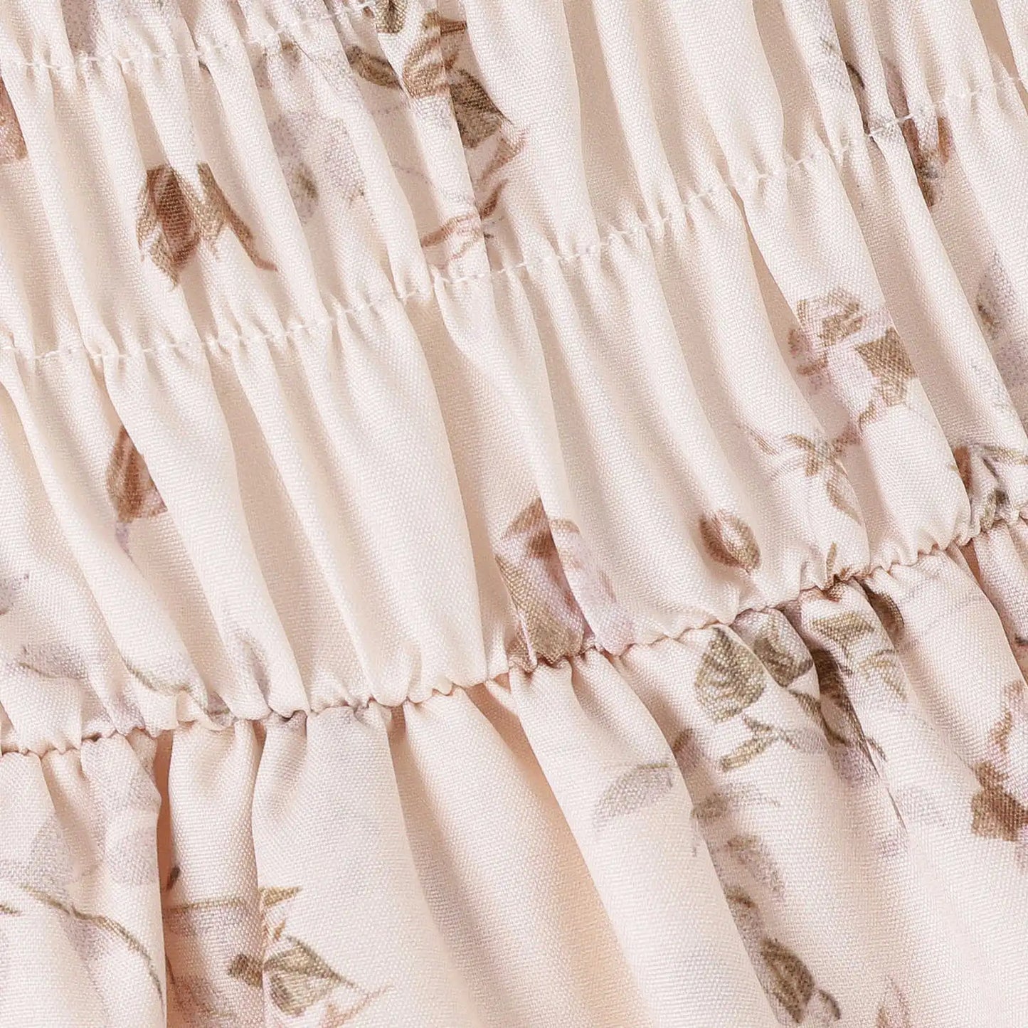 春夏のふんわり可憐スタイルが叶う 女の子ベビーワンピース 花柄スモッキング パフスリーブ コットン 70~100cm