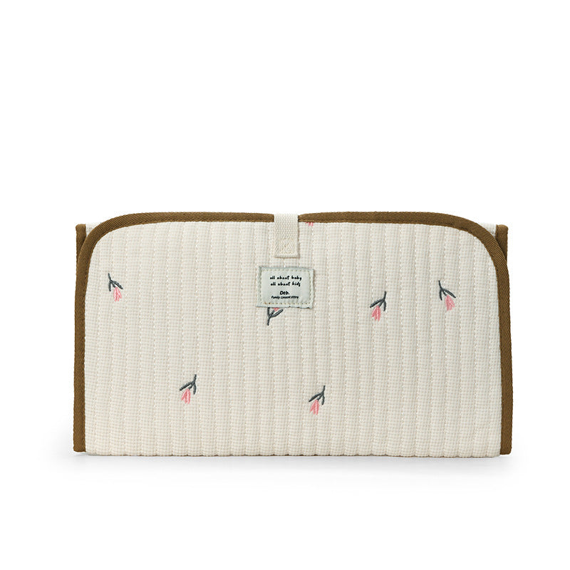 折りたたみ収納時の外観 チューリップ柄(ママバッグ・おむつ替えマット)