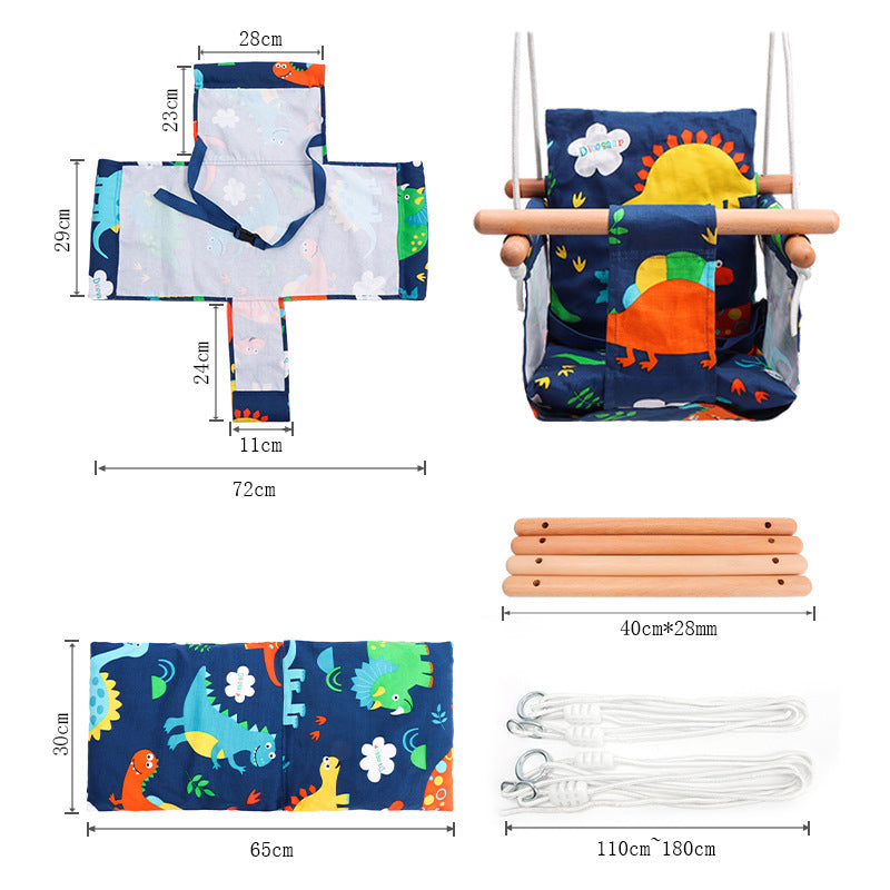 綿麻 恐竜柄 ハンギングスイングチェア