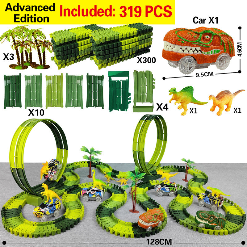 319ピースセットに含まれるレールパーツやヤシの木アクセサリーの一覧画像