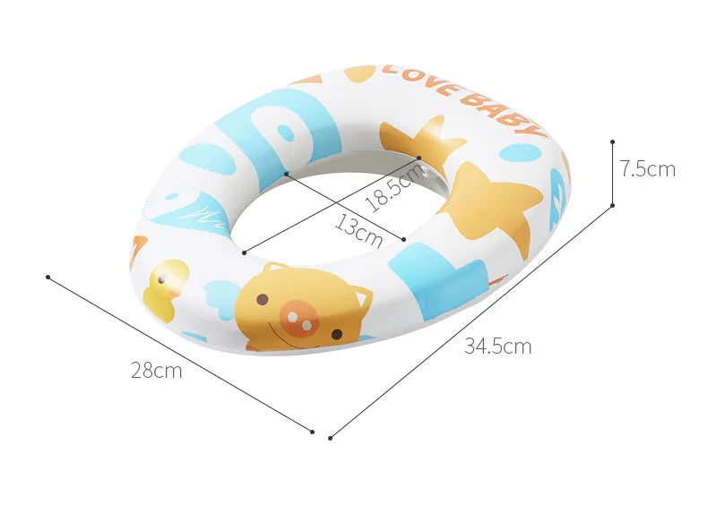 2〜7歳のトイトレが安心して進む ふかふか厚手クッション補助便座 ベビー・キッズ用 便座シート 28×34.5×7.5cm スター柄・ピッグ柄