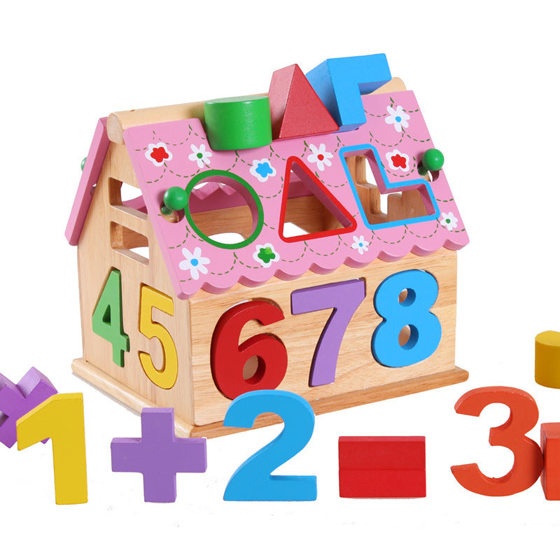 数字ピースと計算記号ピースのイメージ(色と形の認識あそび)