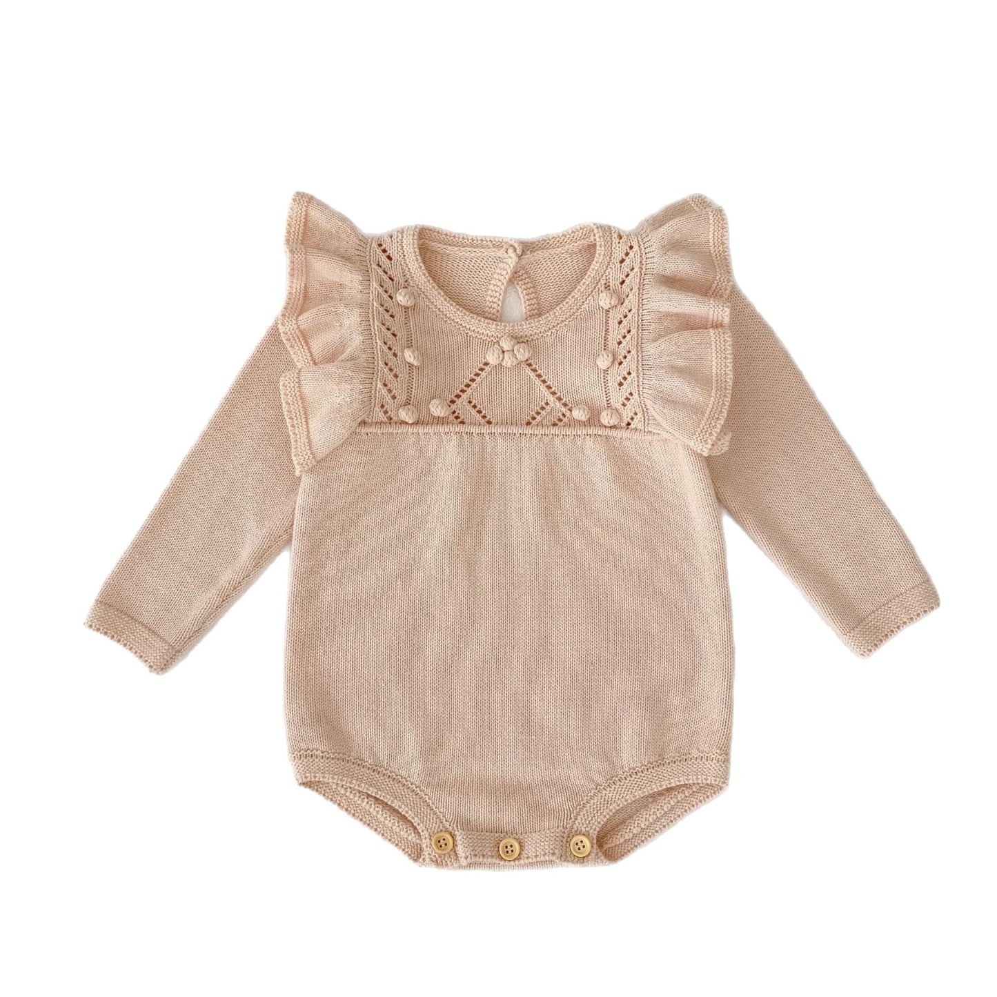 長袖仕様の秋向けベビー女の子ロンパース全体イメージ