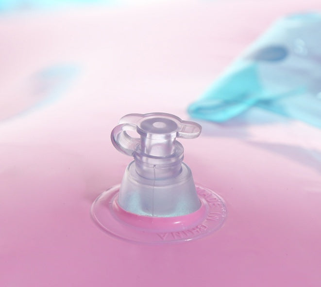 ジュニア向け クリアクラゲ型インフレータブル浮き輪(ピンク×クリアブルー)本体サイズ125 x 40cm エコPVC 0.25mm