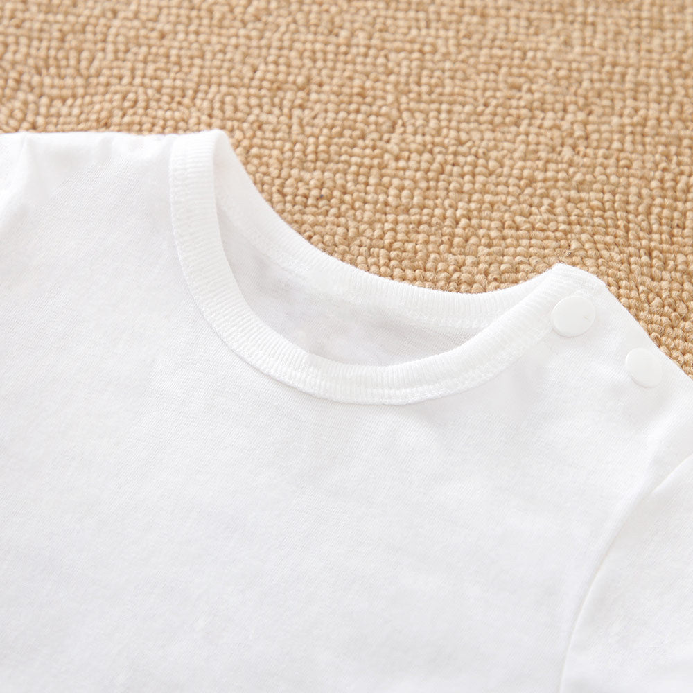 夏の毎日がさらっと整う ベビー半袖Tシャツ&サロペットロンパース上下セット きりん・ぞうプリント コットン 59~90cm