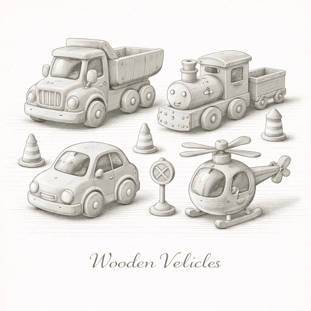 木製のりもの | Wooden Vehicles