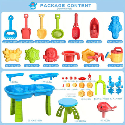 室内で使用しているウォーターテーブルと付属パーツ一式
