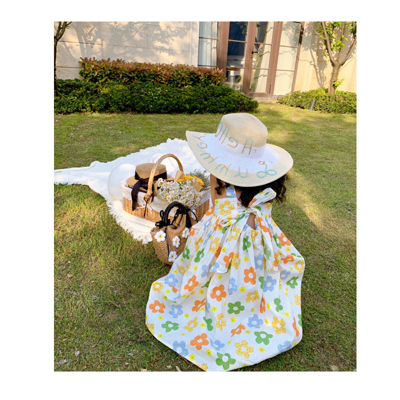 カラフル花柄で夏のおでかけが軽やかに決まる 女の子ノースリーブワンピース コットン 100~130cm