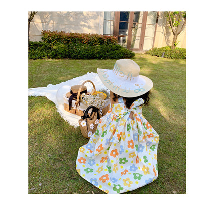 カラフル花柄で夏のおでかけが軽やかに決まる 女の子ノースリーブワンピース コットン 100~130cm