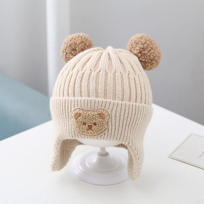 冬用クマ刺繍キャップ（プレゼントにおすすめ）
