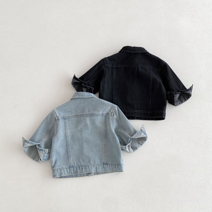 男児女児兼用ライトブルーデニムジャケット
