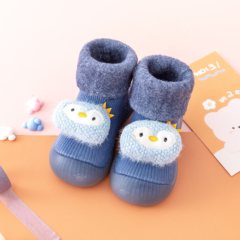 ブルーバード柄のルームシューズ詳細写真
