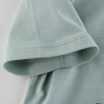 やわらか仕上げで快適に遊べる 子ども半袖Tシャツ ワニ立体アップリケ コットン クルーネック 90~140cm