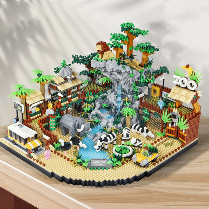 ダイヤブロック組み立てモデル 完成品 テーブル上の展示イメージ
