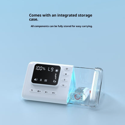 デスクトップ型ベビーノーズクリーナー本体とタンクのセット画像（電動鼻吸い器）
