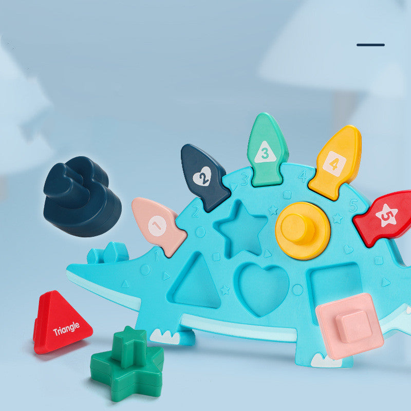 恐竜図形マッチングボード 近接アップ 色と形の認識遊び ピース付き
