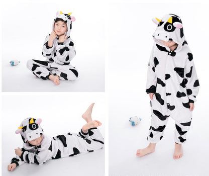 牛柄キッズフランネルルームウェア
