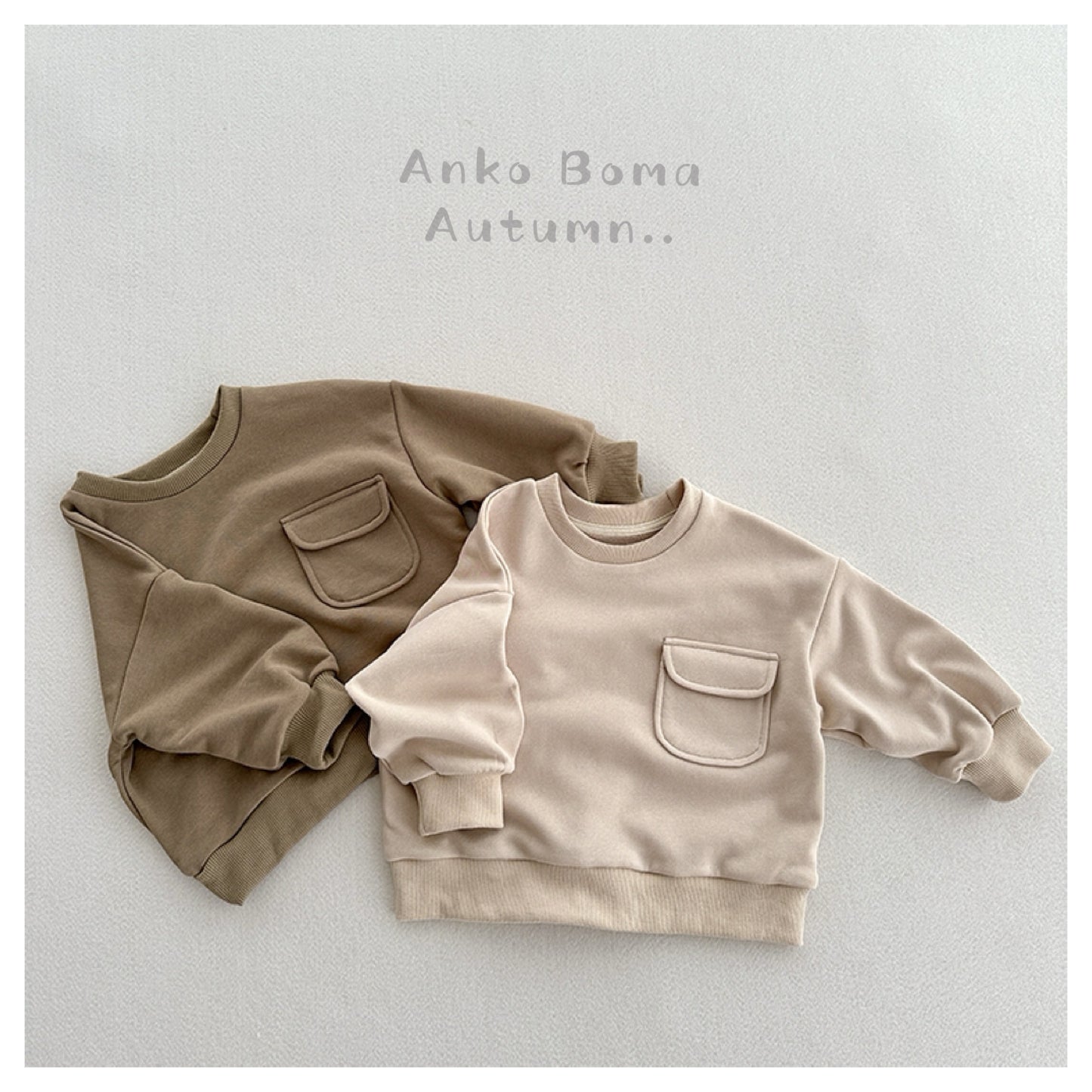 胸ポケット付きコットントレーナー
