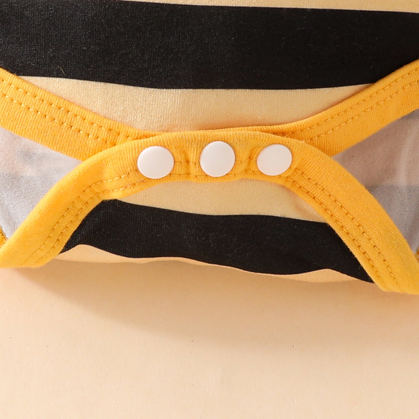 とびきり可愛いミツバチ気分になれる 女の子ロンパース＆サロペットスカートセット3点 ボーダー柄 コットンニット 0-18ヶ月