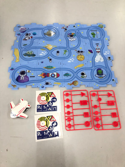 電動パズルレールカー 論理ルートDIYトロリー 恐竜・森・宇宙・海の4テーマ知育パズルトラック 3歳頃から Lumisei Prime