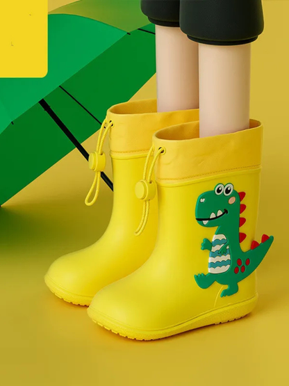 恐竜カートゥーン付き 子ども用EVAレインブーツ 正面
