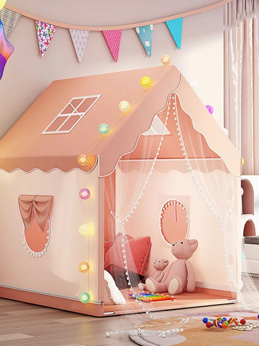 ピンク桜ハウス 室内キッズテント テントハウス 斜め前イメージ
