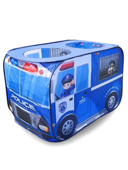 車型キッズテント パトカー（ブルー） 白背景 商品単体 折りたたみプレイハウス

