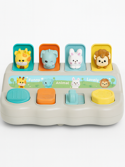 Qペット収納ボックス しかけ知育おもちゃ 本体全体 白背景
