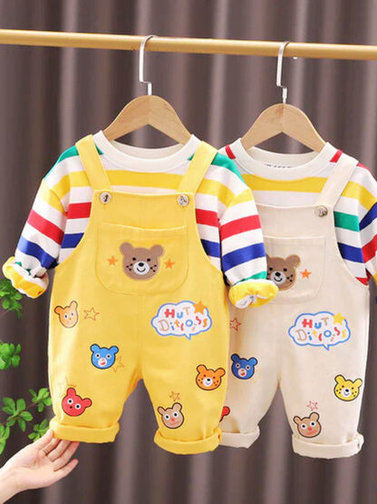 色違いで選べる 男の子トップス＆サロペットセット 2点セットイメージ
